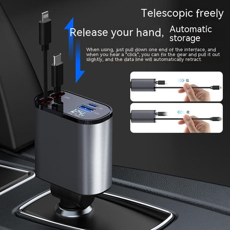 100w Metal Car Charger Lightning-fast Usb-c Power