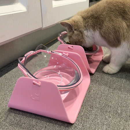Ergonomic Adjustable Cat Bowl Happy Mealtime