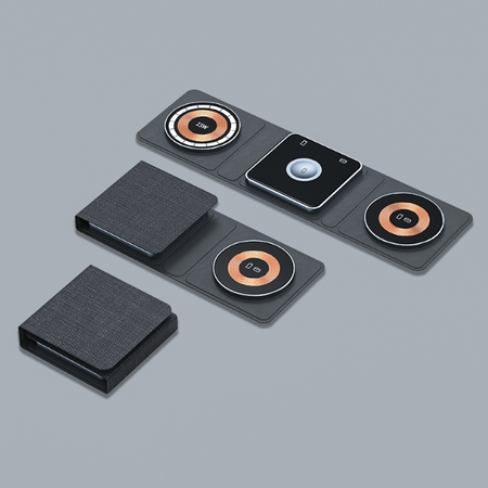 3-in-1 Magnetic Wireless Charger Fast Sleek Transparent